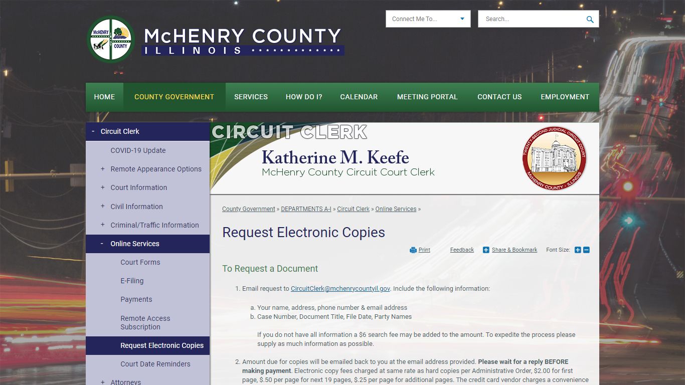 Request Electronic Copies | McHenry County, IL